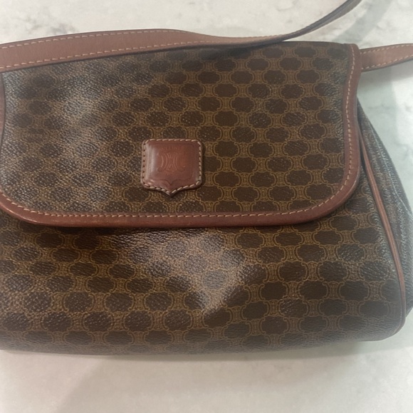 AS IS - CELINE Macadam Canvas Bag PVC Brown Authentic - Picture 12 of 16